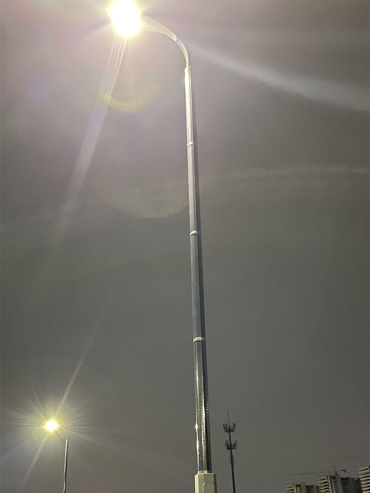 LED Vertical Solar Street Pole With Solar Cylindrical 2FSG118-NEWLIGHT ENERGY