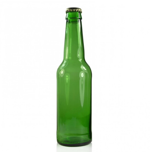330ml Forma redonda Garrafas de cerveja verde
