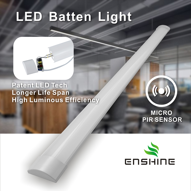 LED Batten Light IP20 IP44 Microondas / PIR Sensor 9-45W YX-BAN-B