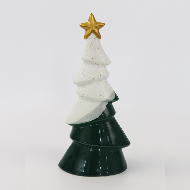 Mini pequena árvore de Natal de cerâmica