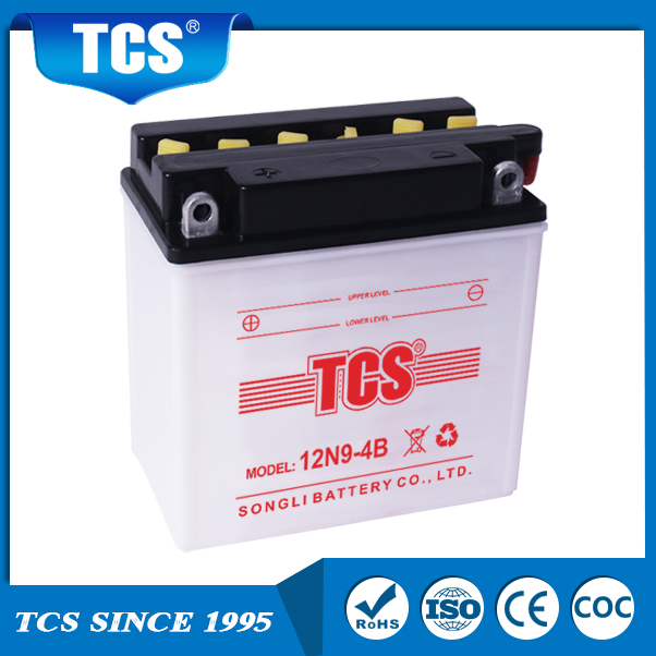 Bateria de chumbo de chumbo carregado a seco TCS 12N9-4B bateria da motocicleta
