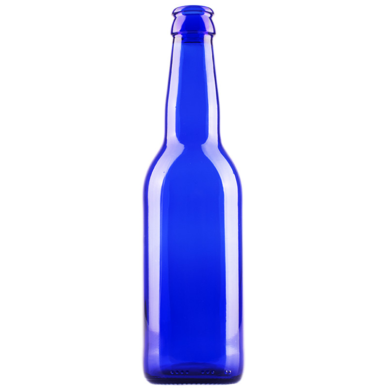 Garrafa de cerveja de vidro azul cobalto 330ml