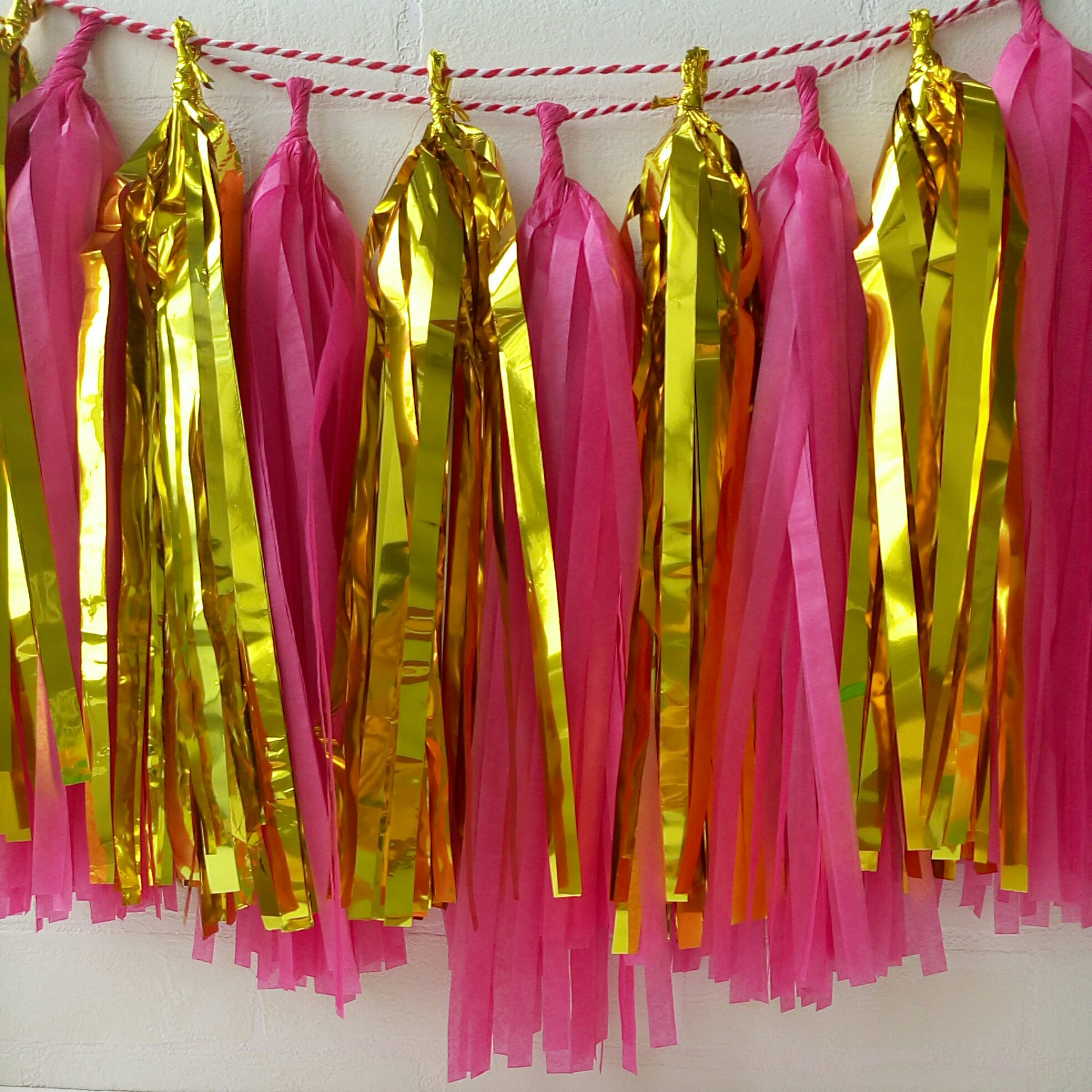 UMiss Gold e cor-de-rosa borla guirlanda pendurado decoração de papel para suprimentos de festa de chuveiro nupcial
