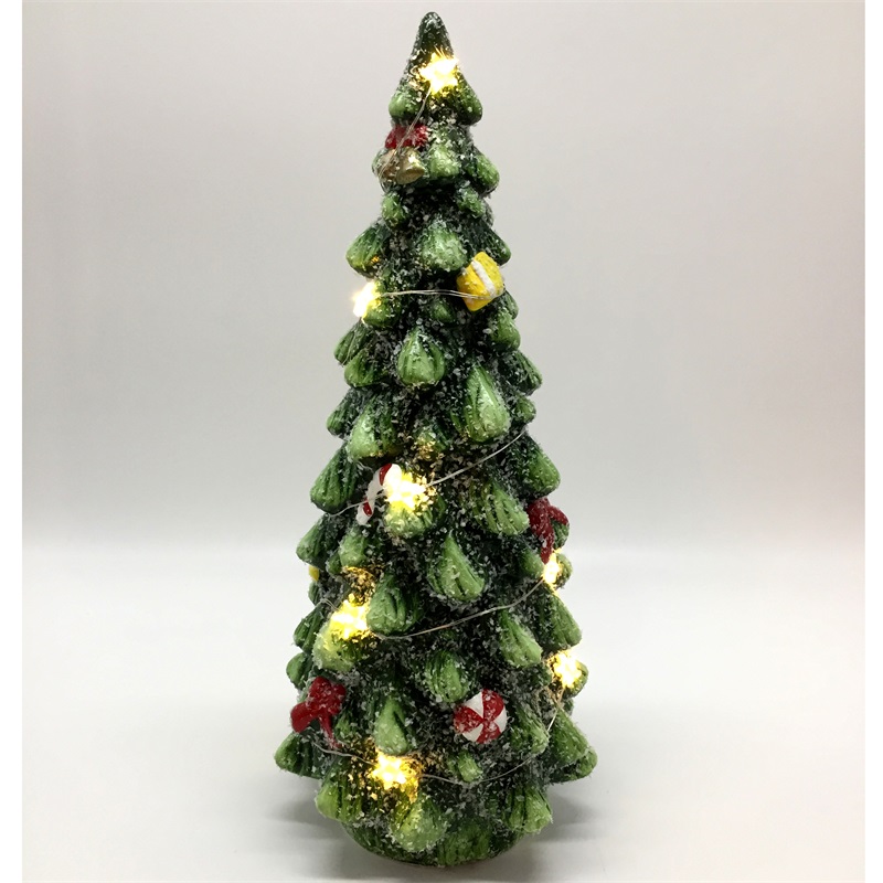Árvore de Natal de cerâmica com luz LED