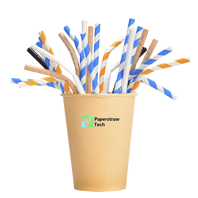 Palhas de papel borjosas biodegradáveis, papel flexível eco-friendly beber palha