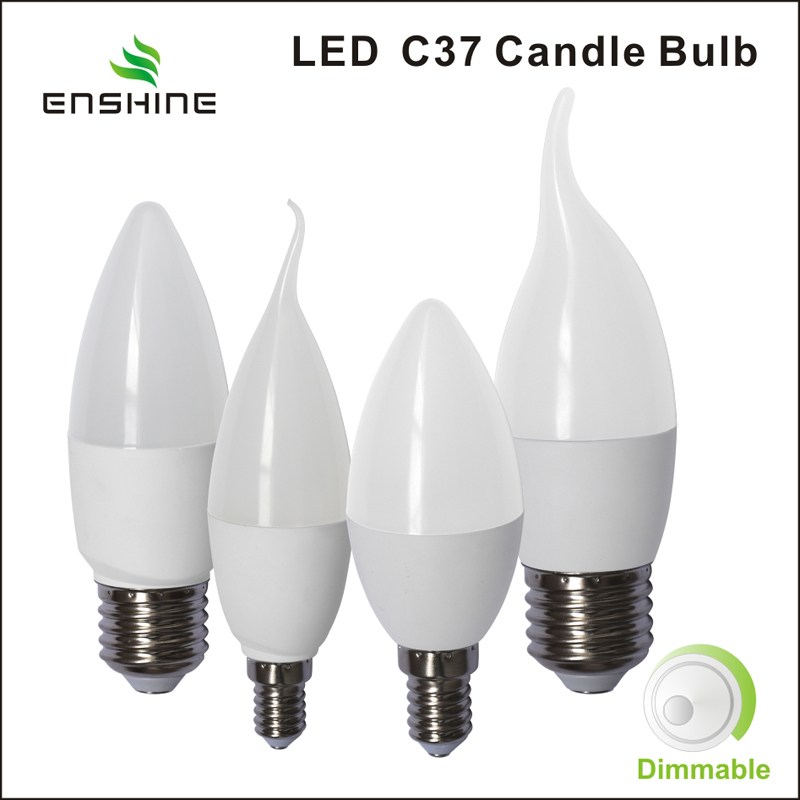 3W - 7w branco led dimmable luzes de vela C37 YX-CD7