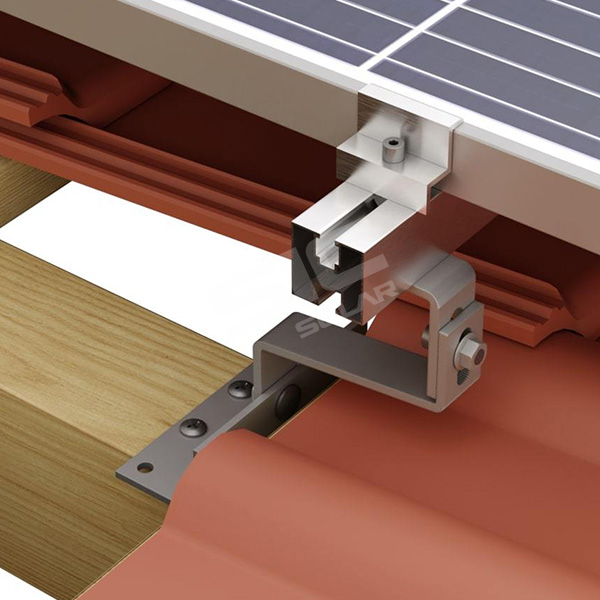 Gancho de telhado solar ajustável de aço inoxidável