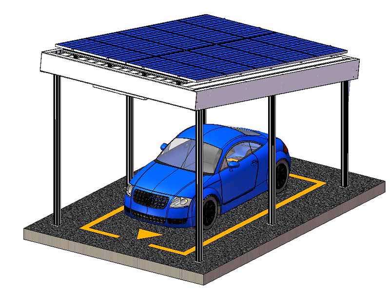 Sistema de montagem da garagem solar impermeável do tipo L
