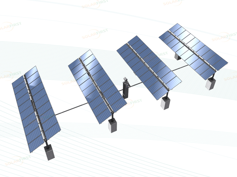 Sistema de rastreamento solar de rastreamento solar do eixo único da linha de ligação linha horizontal