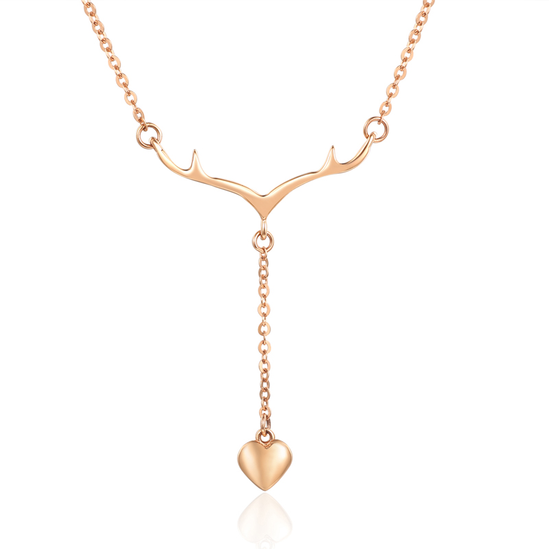 Elk 18k Rose Gold Jewellery Colar com pingente de coração para mulheres