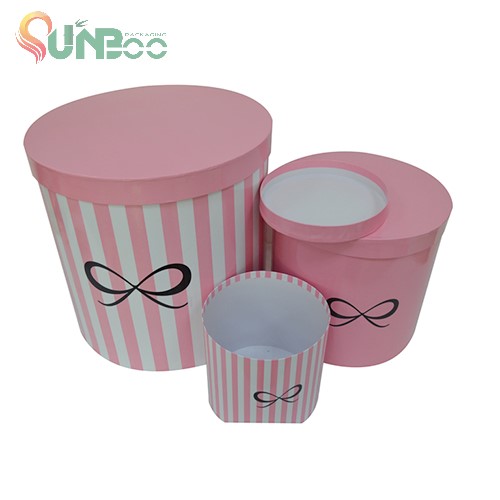 Cores redondas e rosa de caixa para presente -sp-box089