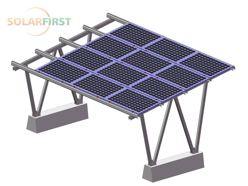 Fácil Instalação Solar Carport Sistema de montagem Solar Alumínio W Digite Montagem