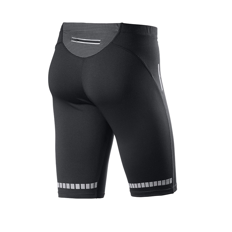 Calças esportivas de Capri masculinas com bolso reflexivo e impressão para segurança