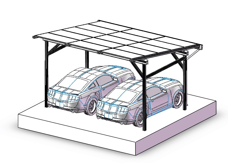Sistema de montagem à prova d'água da garagem solar