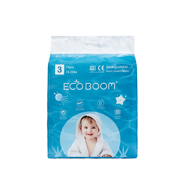 Eco boom biodegradável fralda baseada em fralda grande pacote infantil em polybag m