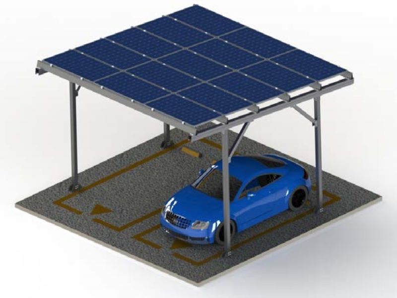Sistema de montagem de garagem solar