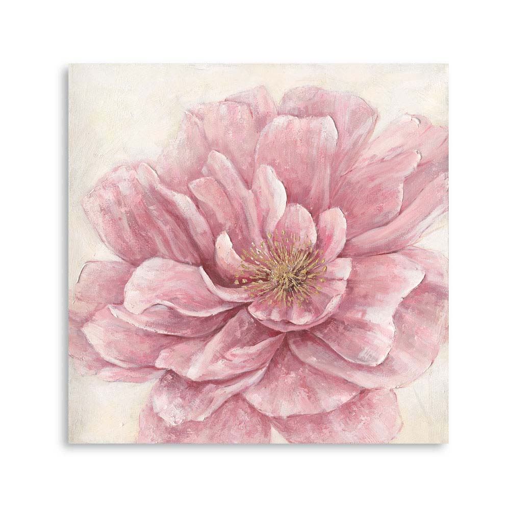 Pintura de pintura floral rosa personalizada na lona para quarto