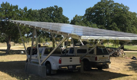 Estrutura de montagem do parque de estacionamento solar