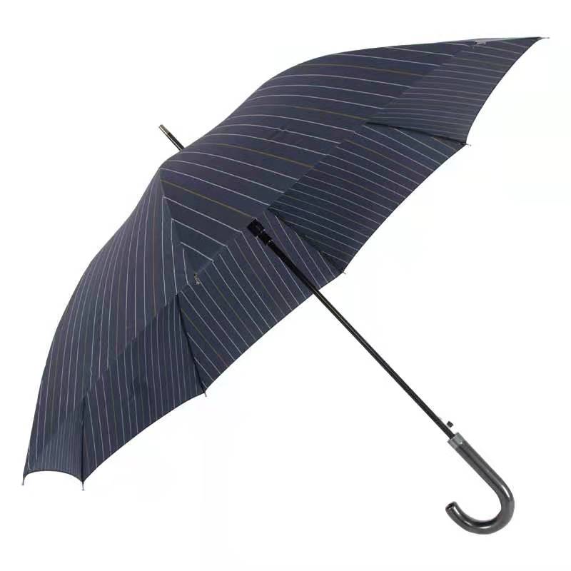 43,5 polegadas escuros azul auto-guarda-chuva de vara aberta com listras