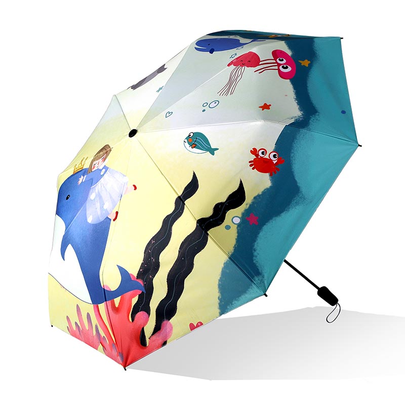 Personalizado mulheres fortes 3 dobrável guarda-chuva
