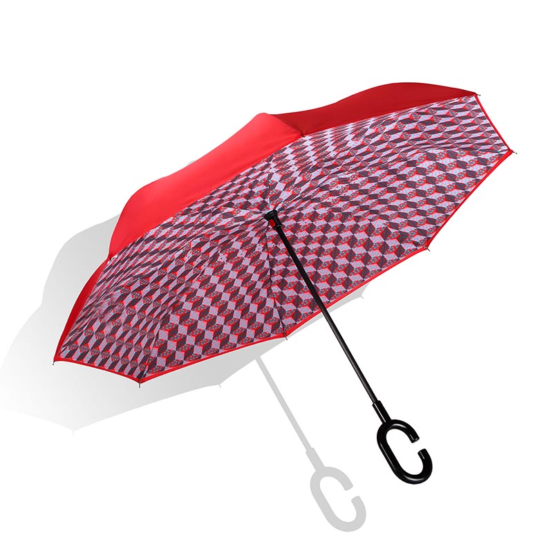 Design à prova de vento impresso invertido guarda-chuva invertido