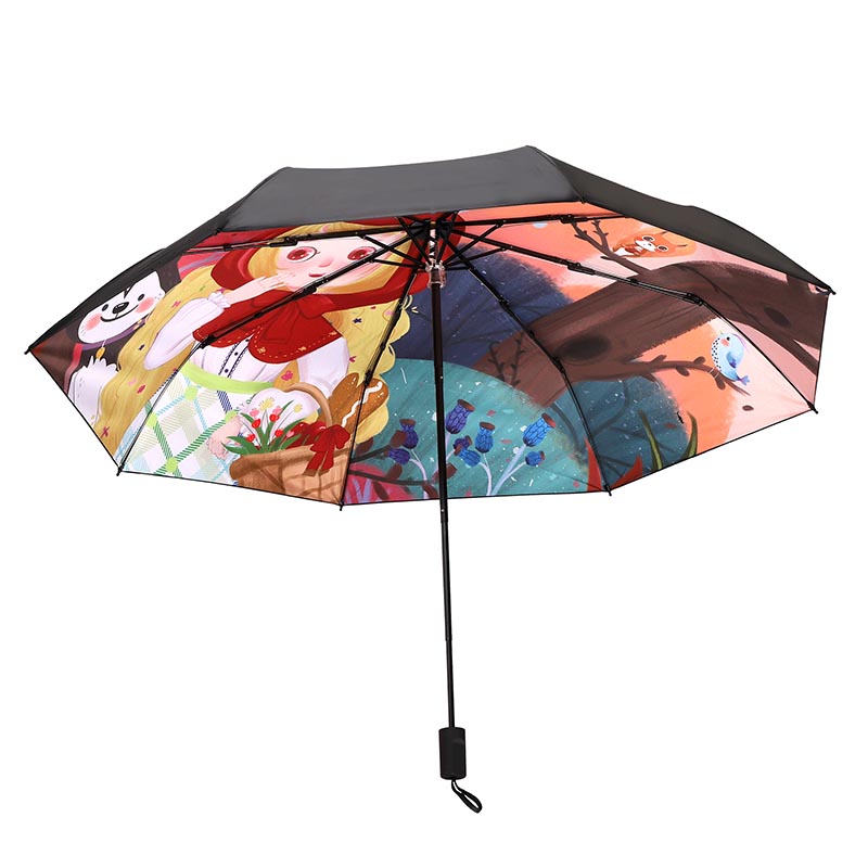 Padrão de desenho animado Imprimir Viagem UV Dobrável Chuva Guarda-chuvas