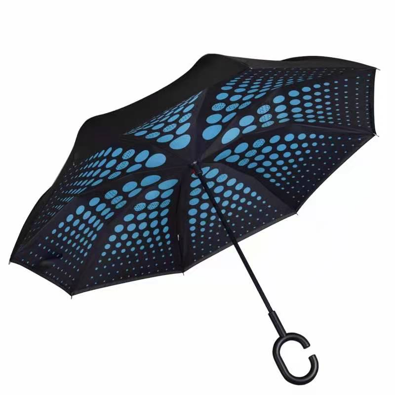 Guarda-chuva dobrável invertido à prova de vento
