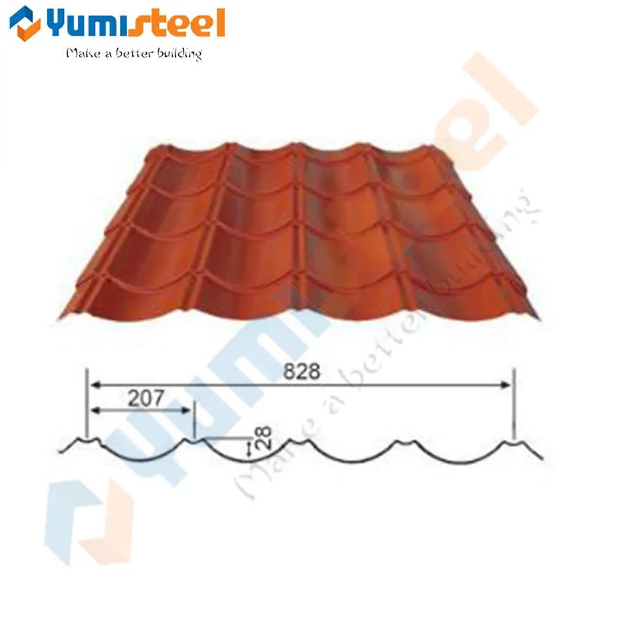 Lençóis de telhado de aço estilo telhado