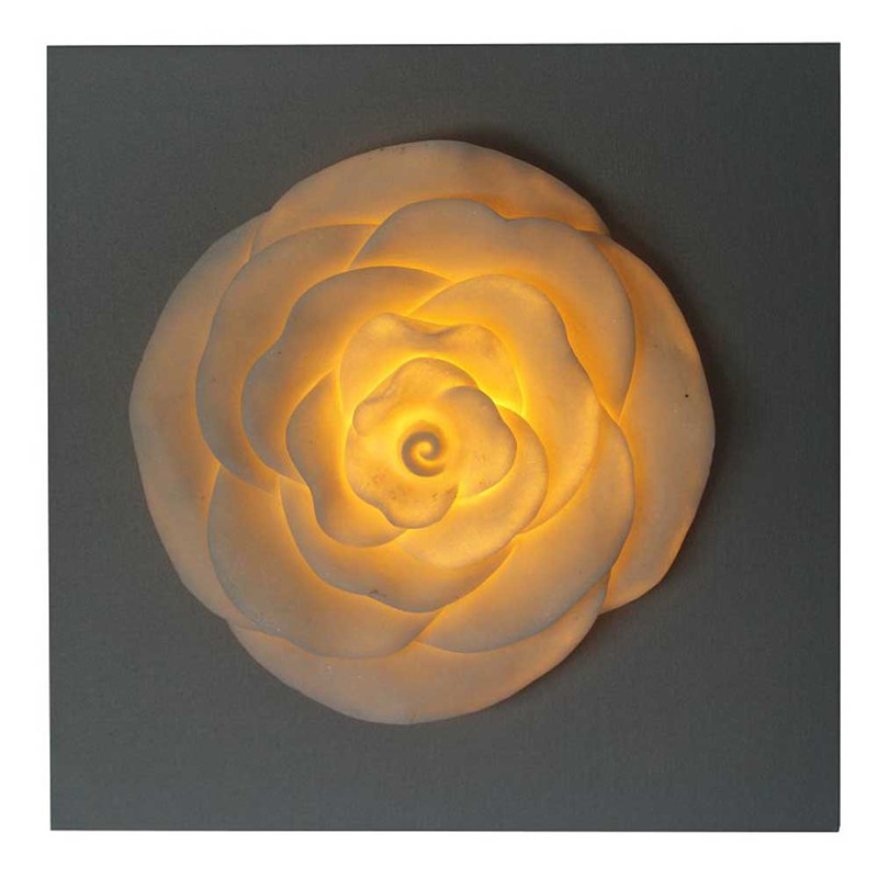 Rose Design decorativo em madeira MDF para artesanato com luzes LED para decoração