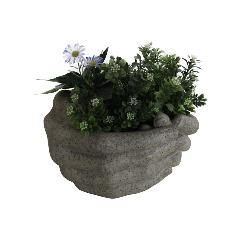 OEM & ODM Garden Decor Sandstone Handmed Handspot Shape Flowerpot