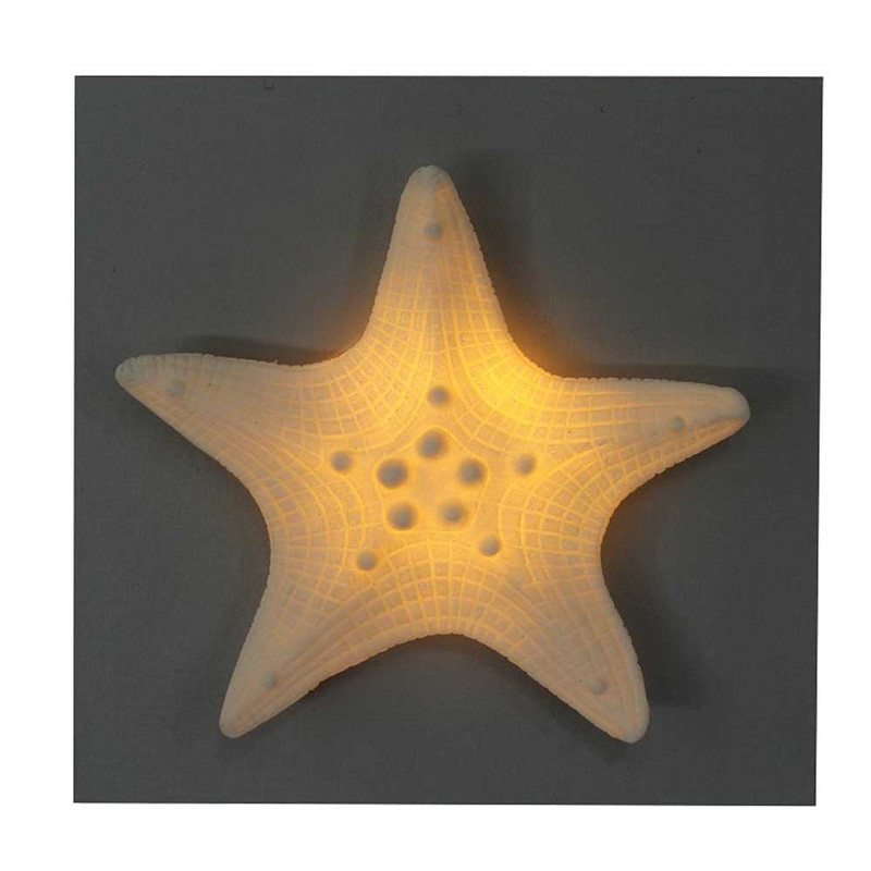 Projeto de estrela marinha decorativa em madeira MDF para artesanato com luzes LED para decoração