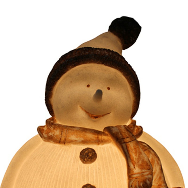 Best Seller White Christmas Ritbed Snowman Lamp para uso interno