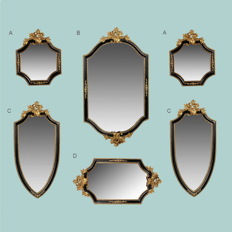 Espelho de parede clássico em tamanhos diferentes