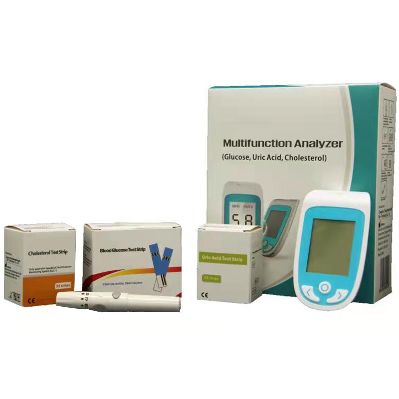 Monitor multifuncional de glicose no sangue, monitor de colesterol, medidor de ácido úrico