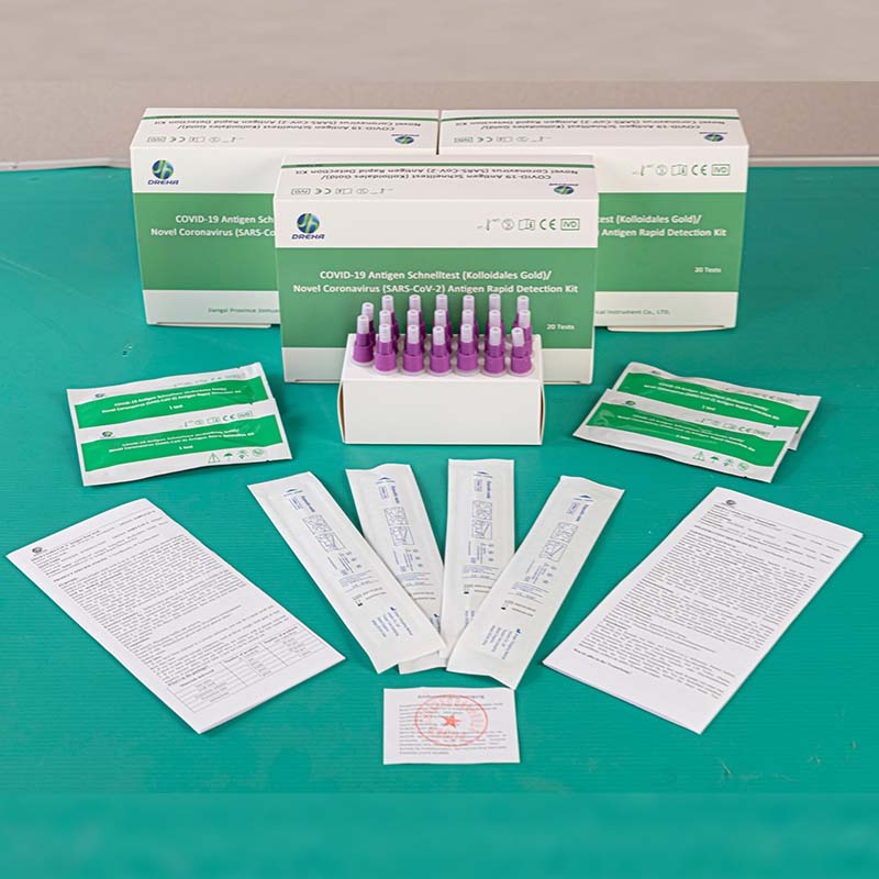 Kit de diagnóstico rápido de reação rápida kit de teste de saliva com cotonete flocado em uma etapa