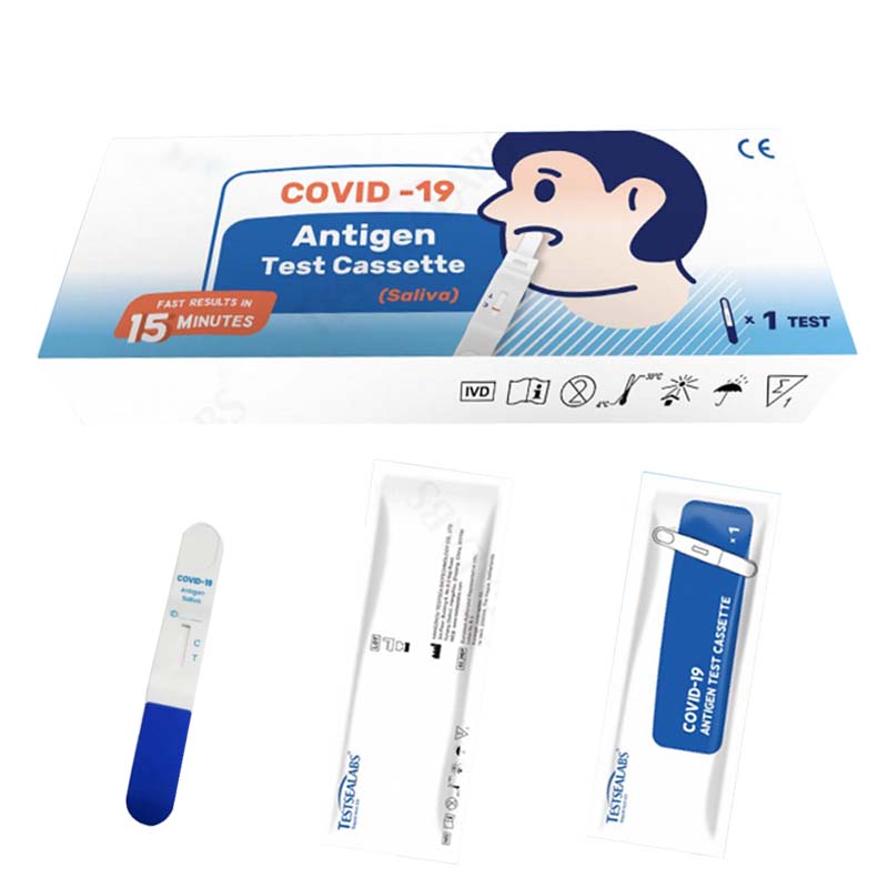Kit de cassete de teste de antígeno de saliva COVID-19 estilo pirulito fácil de usar
