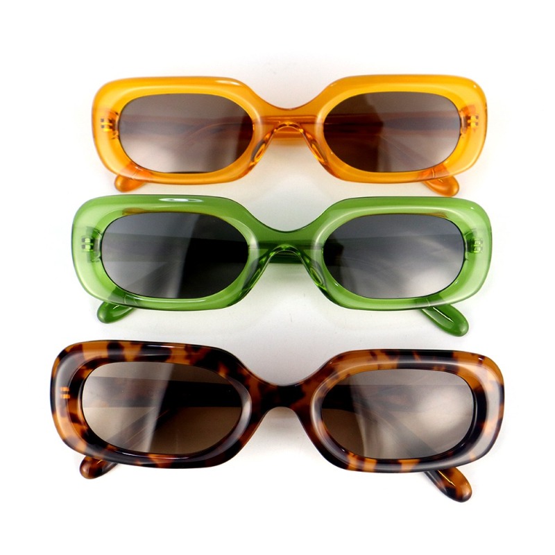 Novo quadro grosso tawny quadrado colorido óculos de sol feminino vintage retro moda acetato óculos de sol mais novo 2022