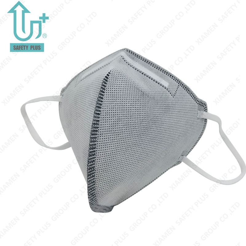 Máscara dobrável kn95 de não tecido respirável e confortável com máscara facial descartável de 4 camadas de carbono ativo
