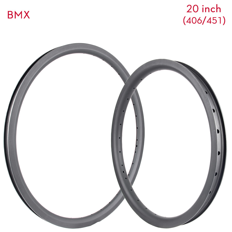 Jantes BMX de carbono de 20 polegadas (406mm/451mm) Pro BMX Bike Rim
