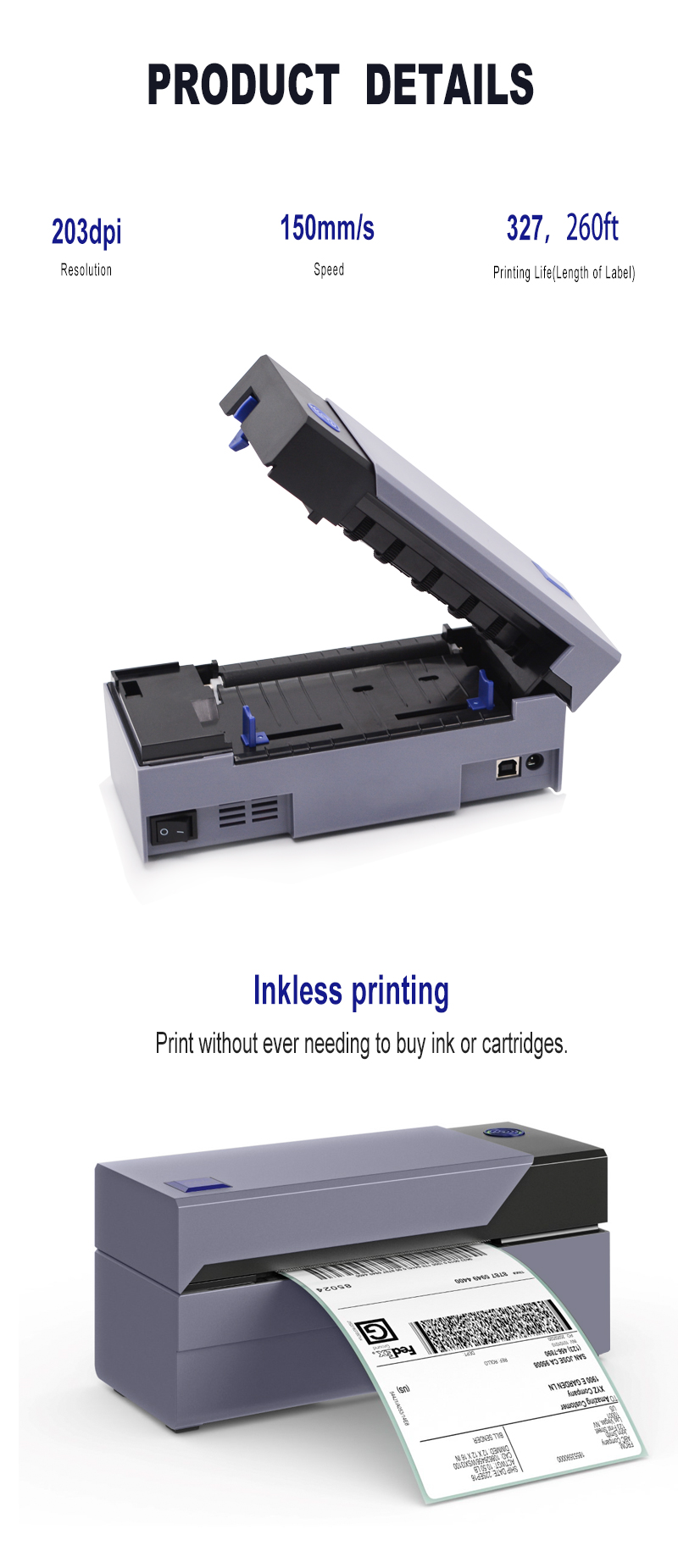 Lazada de impressora de etiquetas de 108 mm