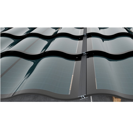 Painel solar moderno para uso doméstico, todo preto, meio corte, multifuncional