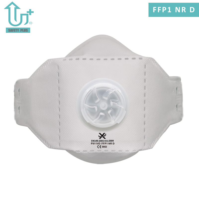 Respirador de máscara protetora contra poeira de duas cores de algodão estático FFP1 Nr D com classificação de filtro facial dobrável
