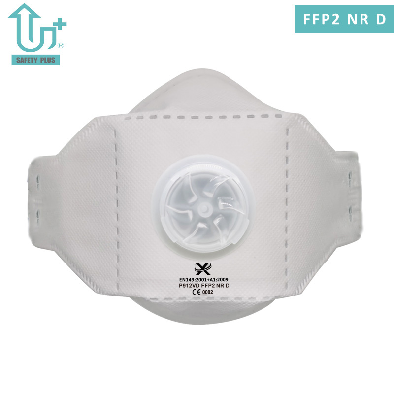 Protetor antipoluição ajustável com clipe nasal de alumínio Design de algodão estático FFP2 Nr D Classificação do filtro Máscara respiratória protetora facial dobrável