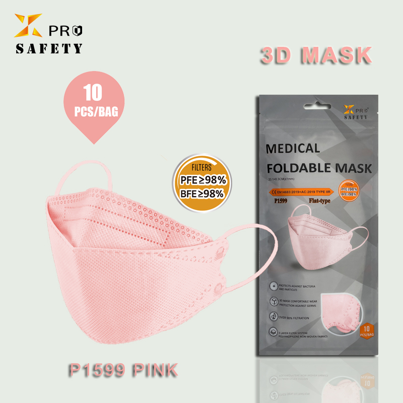 Nova moda fábrica tomada de alta qualidade descartável ajuste confortável 10 pc/saco rosa não tecido máscara protetora peixe para adultos
