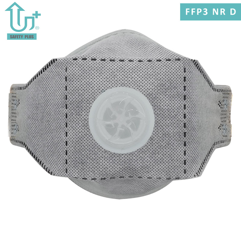 Clipe nasal de alumínio ajustável Design Teste de dolomita de algodão estático FFP3 Nr D Classificação do filtro Máscara respiratória protetora facial dobrável