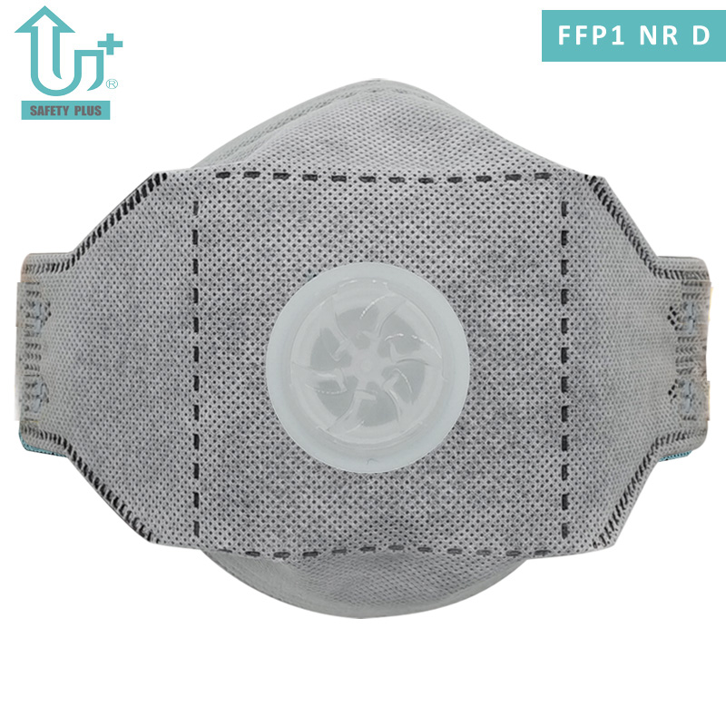 Respirador de máscara contra poeira de segurança antipartículas adulto dobrável de grau de filtro de algodão estático FFP1 Nrd com carvão ativado