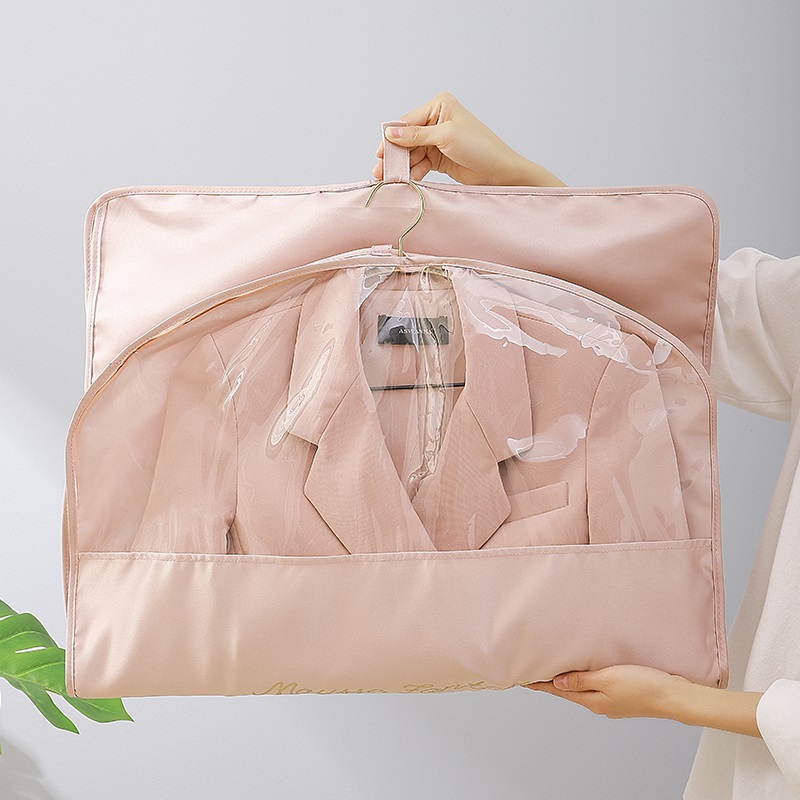 Saco de roupas dobrável prático logotipo personalizado saco de embalagem de vestuário saco de vestuário à prova de poeira