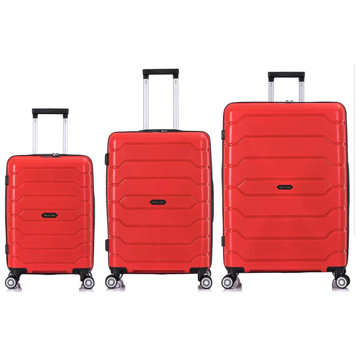 Conjuntos de 3 unidades de bagagem personalizada para viagem, atacado, bagagem de polipropileno