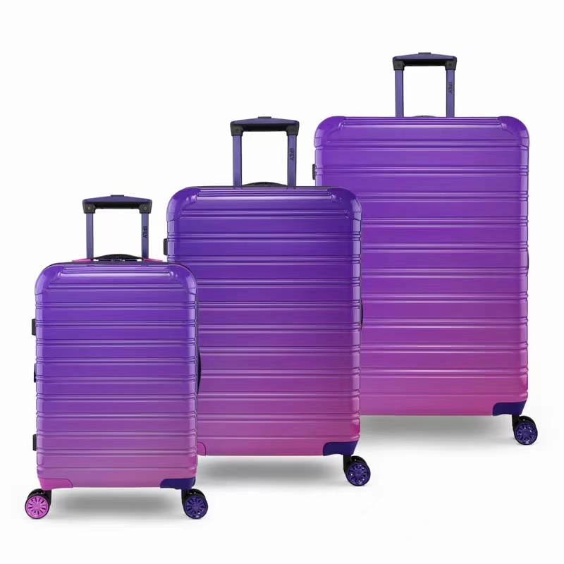 2022 bagagem por atacado lindo gradiente roxo bagagem carrinho 360 rodas universais mala de viagem