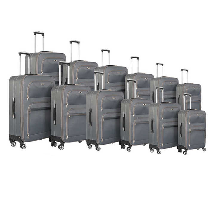 12 peças em 1 conjunto conjunto de mala de tecido meio acabado bagagem de tecido 4 rodas preço barato conjunto de bagagem de carrinho